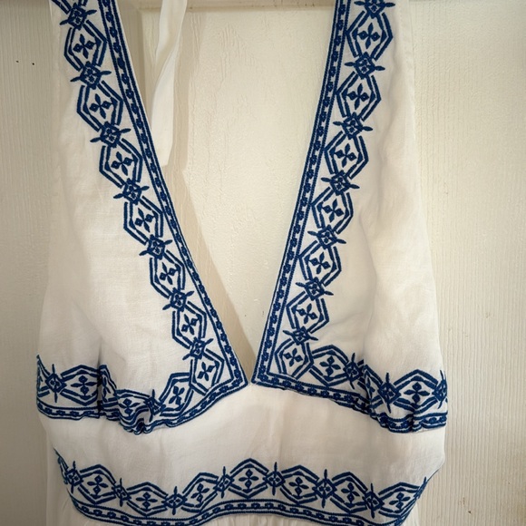 Blue and white halter maxi dress - Picture 2 of 4